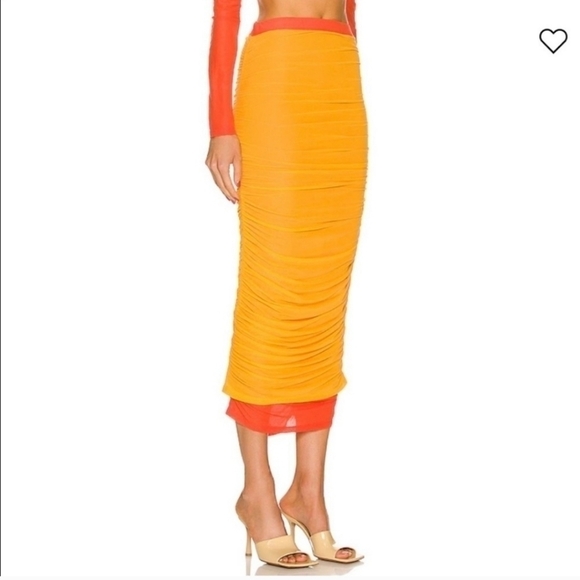 New Simon Miller MESH Stretch Pluto Sunset Orange Maxi Skirt/Swim Cover-Up XS - Picture 7 of 17